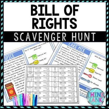 Bill of Rights Activity - Scavenger Hunt Recipe Challenge - Gallery Walk