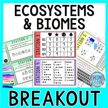 Ecosystems and Biomes Breakout Activity - Task Cards Puzzle Challenge