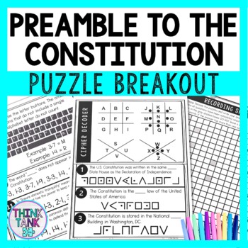 Preamble Puzzle Stations Breakout - U.S. Constitution