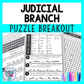 Judicial Branch Puzzle Stations Breakout - Branches of Government