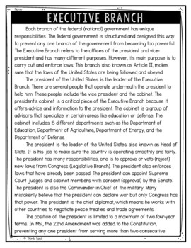Executive Branch Text Marking Detective Mystery - Reading Passages - President - Image 2