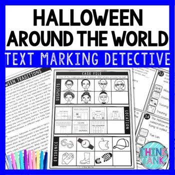 Halloween Around the World Text Marking Detective Mystery - Reading Passages