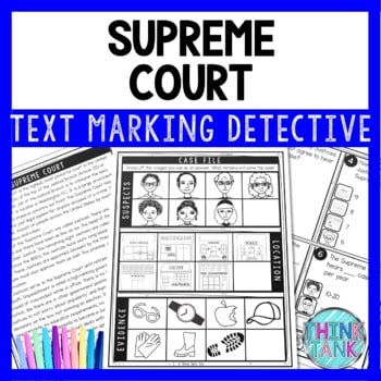 Supreme Court Text Marking Detective Mystery - Reading Passages - Judicial