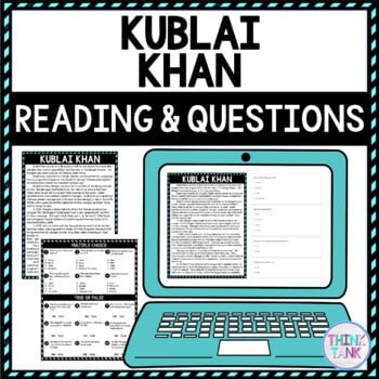 Kublai Khan DIGITAL Reading Passage & Questions Self Grading