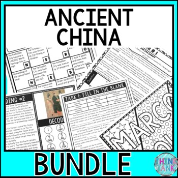 Ancient China BUNDLE - Reading Passages, Escape Rooms, Color by Number