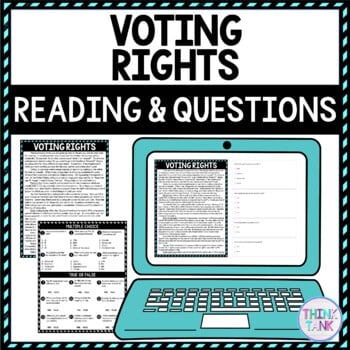 Voting Rights DIGITAL Reading Passage & Questions Self Grading