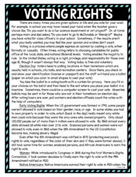 Voting Rights DIGITAL Reading Passage & Questions Self Grading - Image 2
