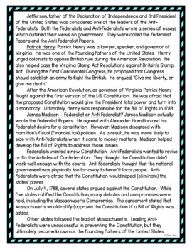 Federalists and Anti-Federalists DIGITAL Reading Passage & Questions - Image 3