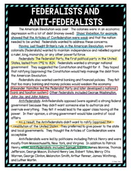 Federalists and Anti-Federalists Color by Number, Reading Passage - Text Marking - Image 4