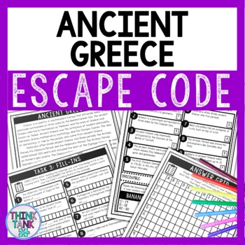 Ancient Greece Comprehension Code Escape Room - Close Reading Passage