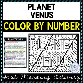 Planet Venus Color by Number, Reading Passage and Text Marking