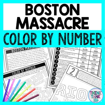 Boston Massacre Color by Number - Close Reading & Text Marking