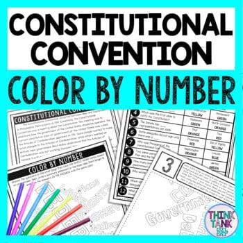 Constitutional Convention Color by Number - Close Reading & Text Marking