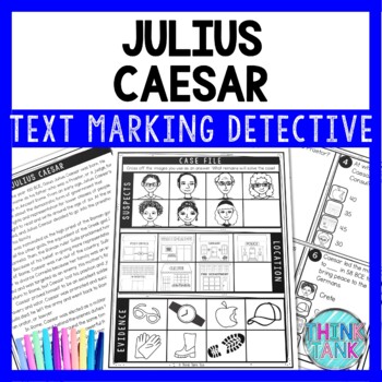 Julius Caesar Text Marking Detective Mystery - Reading Passage - Ancient Rome