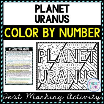 Planet Uranus Color by Number, Reading Passage and Text Marking