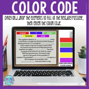 Branches of Government Interactive DIGITAL Escape Room - Reading and Puzzles - Image 2