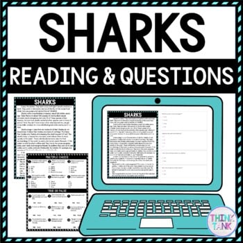Sharks DIGITAL Reading Passage & Questions Self Grading