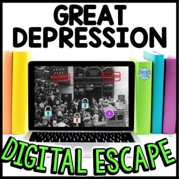 Great Depression Interactive DIGITAL Escape Room Reading and Puzzles