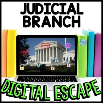 Judicial Branch Interactive DIGITAL Escape Room Reading and Puzzles
