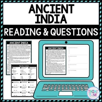 Ancient India DIGITAL Reading Passage & Questions Self Grading