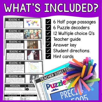 Types of Government Reading Comprehension and Puzzle Escape Room - Image 2