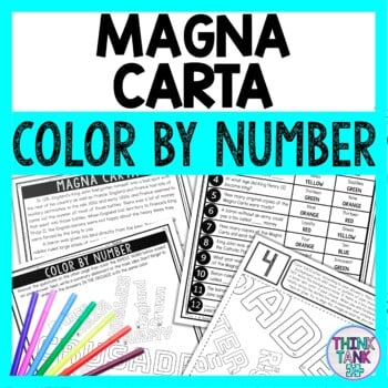 Magna Carta Color by Number - Close Reading & Text Marking