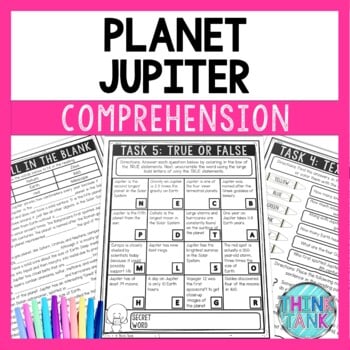 Planet Jupiter Comprehension Challenge - Close Reading - Solar System