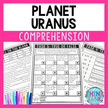 Planet Uranus Comprehension Challenge - Close Reading - Solar System