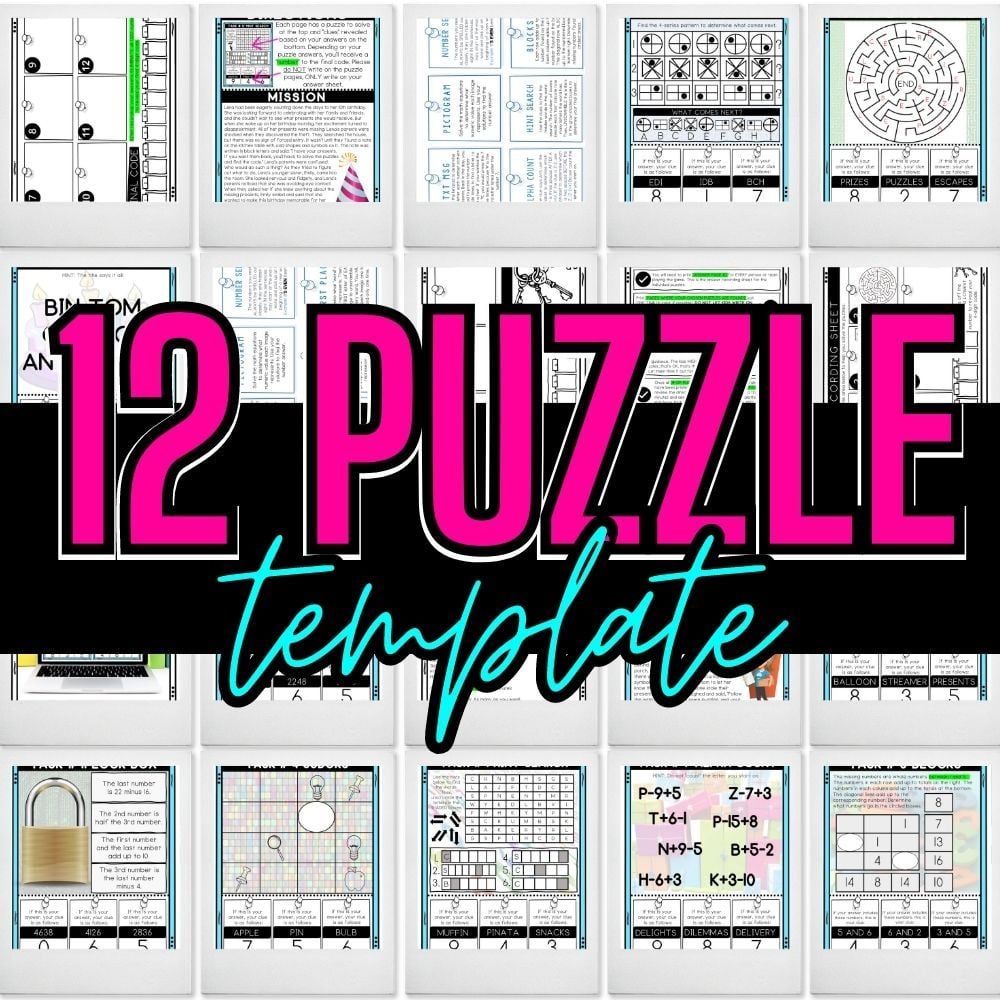Learn to create printable escape rooms to sell online and earn passive income with done for you puzzle templates.