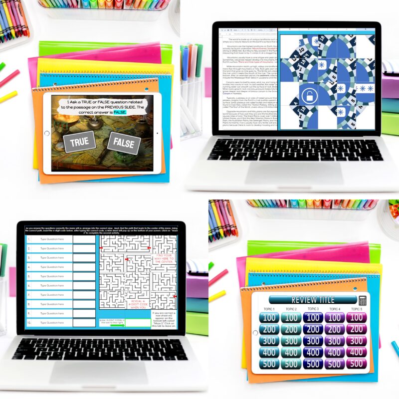 Editable escape room templates for TpT Sellers and Teacher Authors