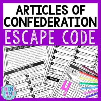Articles of Confederation Comprehension Code Escape Room - Close Reading