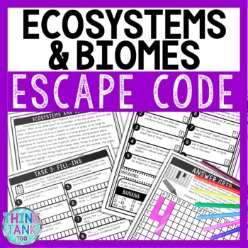 Ecosystems and Biomes Comprehension Code Escape Room - Close Reading