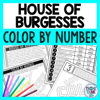 House of Burgesses Color by Number - Close Reading & Text Marking
