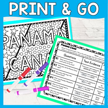 Panama Canal Color by Number, Reading Passage and Text Marking - Image 3