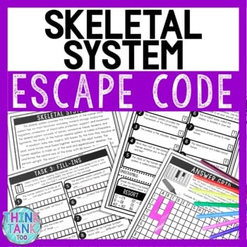 Skeletal System Comprehension Code Escape Room - Close Reading - Human Body