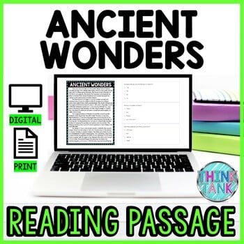 7 Wonders of the Ancient World DIGITAL Reading Passage & Questions Self Grading