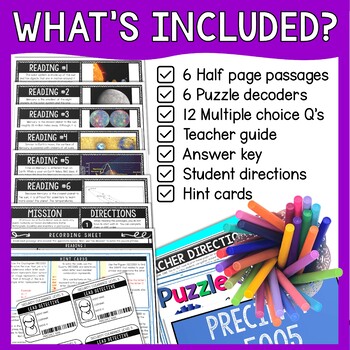 Planet Mercury Reading Comprehension and Puzzle Escape Room - Solar System - Image 2