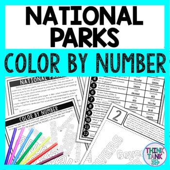 National Parks Color by Number - Close Reading & Text Marking