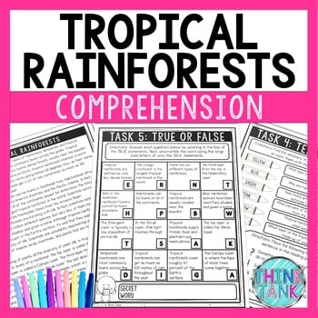 Tropical Rainforests Comprehension Challenge - Close Reading