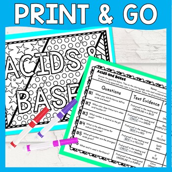 Acids and Bases Color by Number, Reading Passage and Text Marking - Image 3
