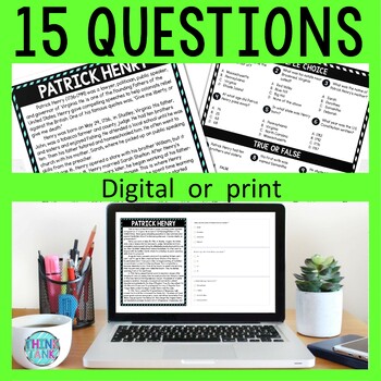 Patrick Henry DIGITAL Reading Passage & Questions Self Grading - Image 2