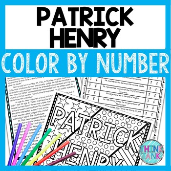 Patrick Henry Color by Number, Reading Passage and Text Marking