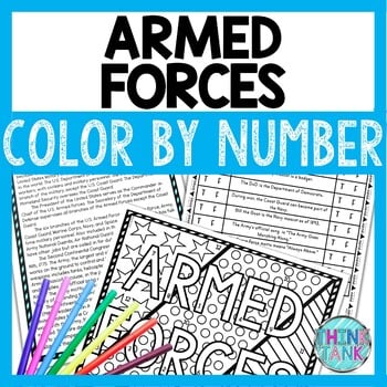 U.S. Armed Forces Color by Number, Reading Passage and Text Marking