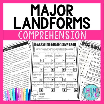 Landforms Comprehension Challenge - Close Reading - Geography