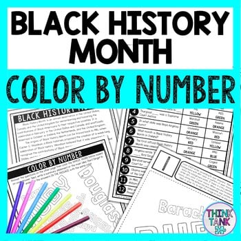 Black History Month Color by Number - Close Reading & Text Marking