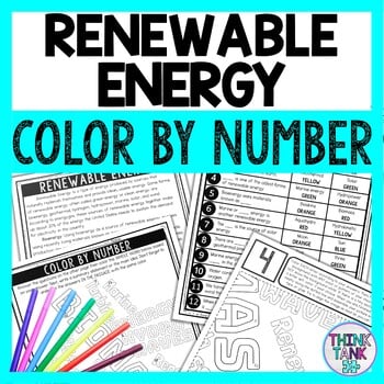 Renewable Energy Color by Number - Close Reading & Text Marking