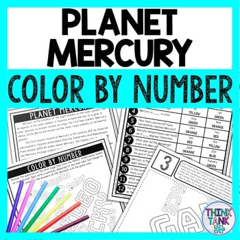 Planet Mercury Color by Number - Close Reading & Text Marking - Solar System
