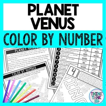 Planet Venus Color by Number - Close Reading & Text Marking - Solar System