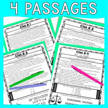 Checks and Balances ESCAPE ROOM Activity - Reading Comprehension - Government - Image 4