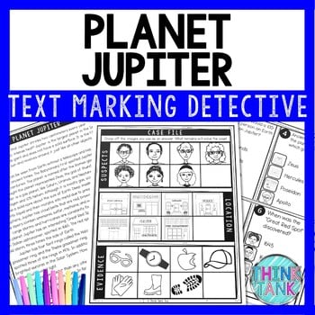 Planet Jupiter Text Marking Detective Mystery - Reading Passage - Solar System